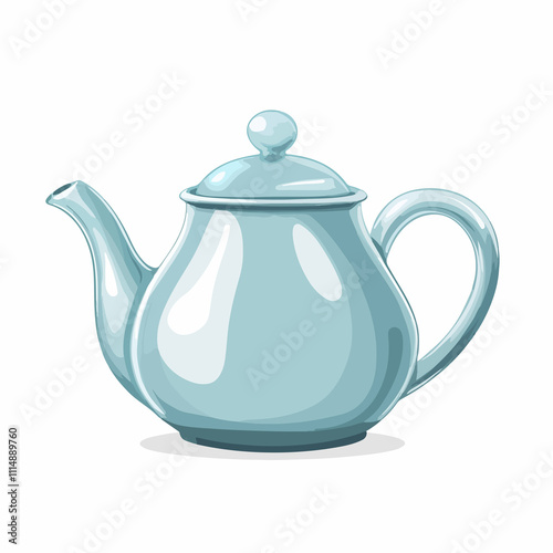 Modern Teapot Isolated Vector Illustration for Kitchen Designs