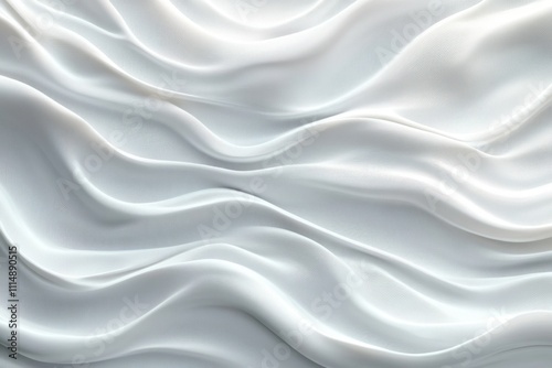 Abstract White Glossy Waves Minimalist Texture Background Seamless Design Wavy Fluid Marble Pattern photo