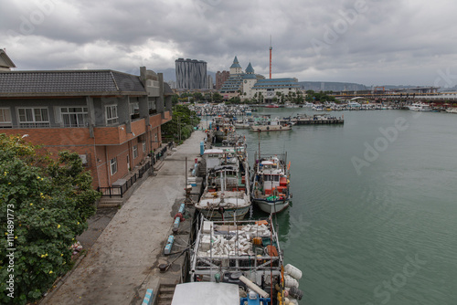 Tamsui fishing harbor in New Taipei city, Taiwan photo