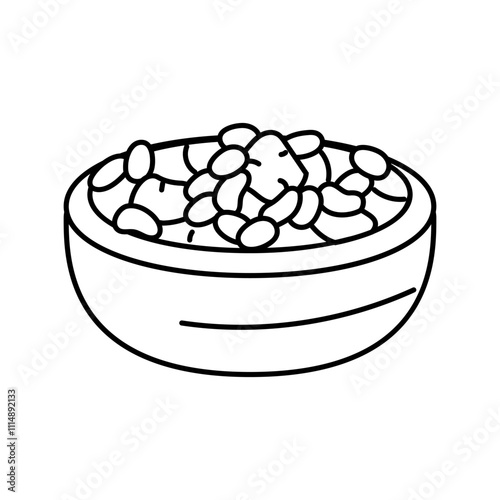 fabada asturiana spanish cuisine line icon vector. fabada asturiana spanish cuisine sign. isolated contour symbol black illustration