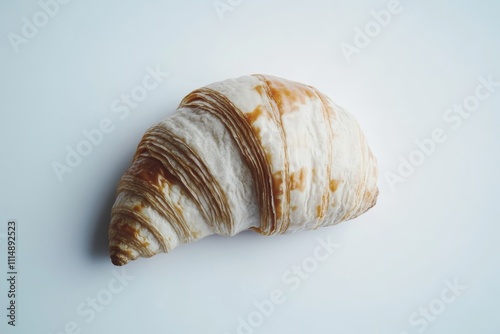 Photo of a croissant on a white background, isolated with margins as an RPG game asset for the Dungeons & Dragons tabletop game. No shadows, no text, no font, no letters, no numbers, and no other elem