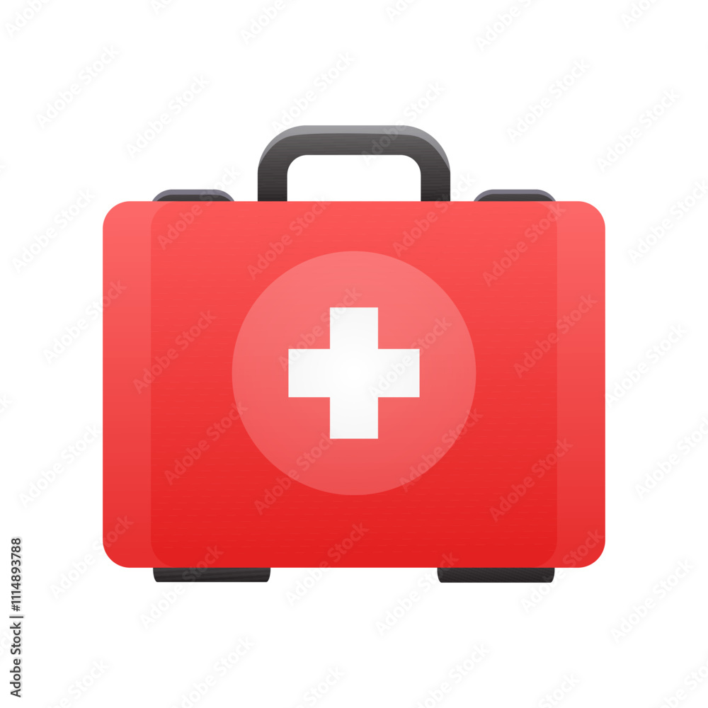 Obraz premium Vector first aid kit icon illustration isolated on white background. 