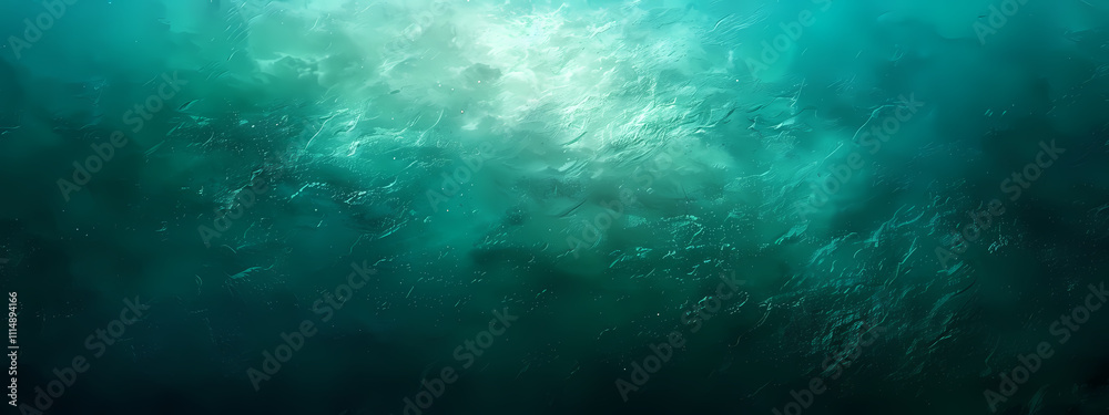 Obraz premium A serene underwater scene, featuring shifting shades of blue and green, evoking a sense of tranquility and mystery.