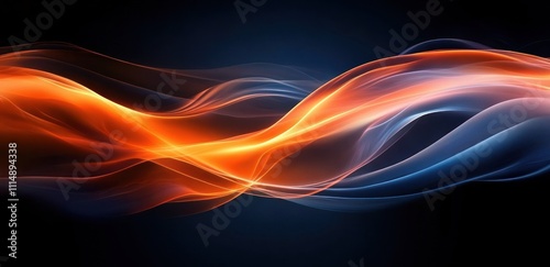 Vibrant Abstract Waves with Glowing Light and Dark Contrast