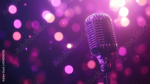 Vintage Microphone on Stage