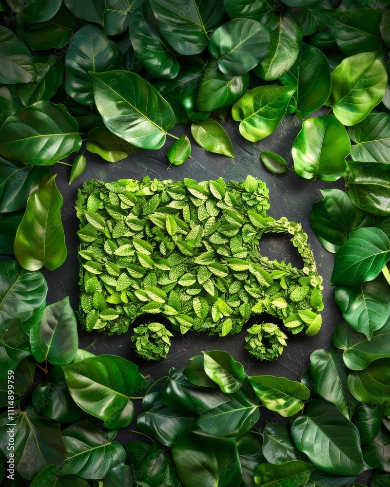 Fototapeta premium Sustainable transport eco friendly truck icon symbolizing green logistics for net zero emissions
