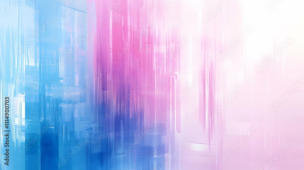 Abstract blue pink and white glowing lines, representing digital technology, evoking a sense of futuristic energy and movement.illustration