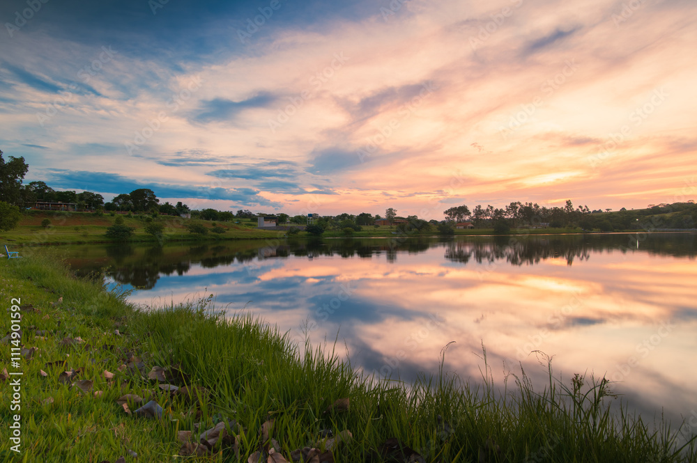 Fototapeta premium Sunset on the lake