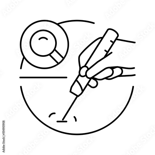 biopsy surgery doctor line icon vector. biopsy surgery doctor sign. isolated contour symbol black illustration