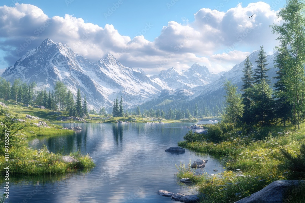 Fototapeta premium lake and mountains