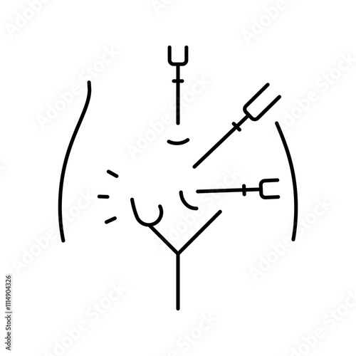 incision surgery doctor line icon vector. incision surgery doctor sign. isolated contour symbol black illustration