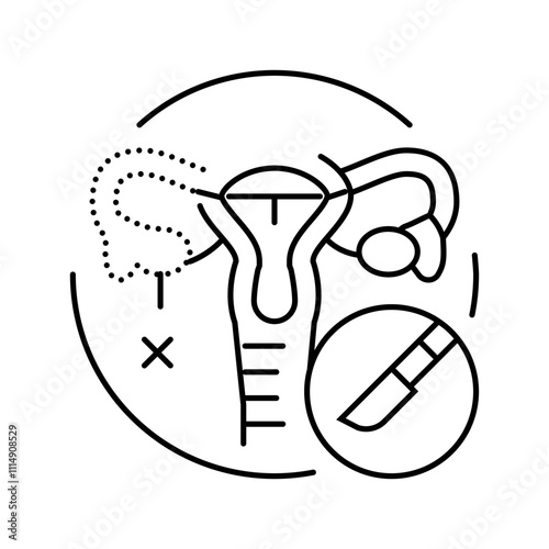 oophorectomy surgery hospital line icon vector. oophorectomy surgery hospital sign. isolated contour symbol black illustration photo