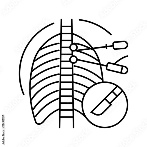 sternotomy surgery hospital line icon vector. sternotomy surgery hospital sign. isolated contour symbol black illustration