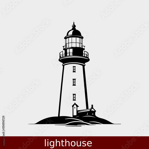 lighthouse on a white background, an lighthouse logo, vector, white background
