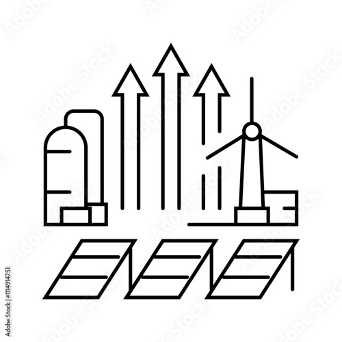 clean energy incentives line icon vector. clean energy incentives sign. isolated contour symbol black illustration