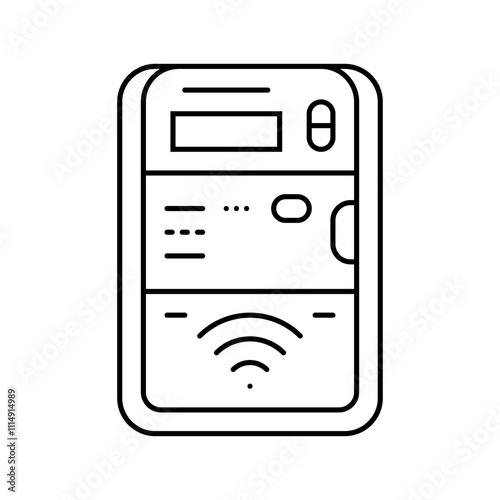 smart metering energy policy line icon vector. smart metering energy policy sign. isolated contour symbol black illustration
