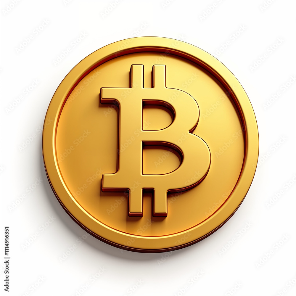 Obraz premium 3d bitcoin on white background