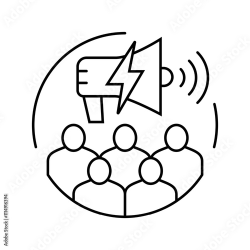 public awareness campaigns line icon vector. public awareness campaigns sign. isolated contour symbol black illustration