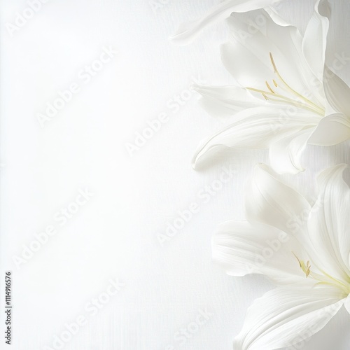 Two White Lilies on a Textured White Background