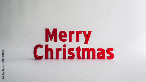 merry christmas in minimalist red sans serif font on white abstract background