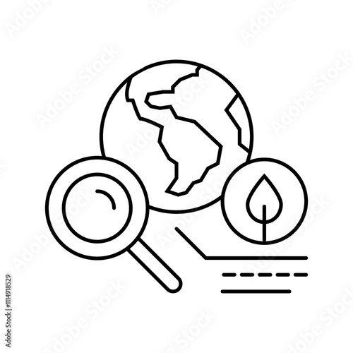 global collaboration energy policy line icon vector. global collaboration energy policy sign. isolated contour symbol black illustration
