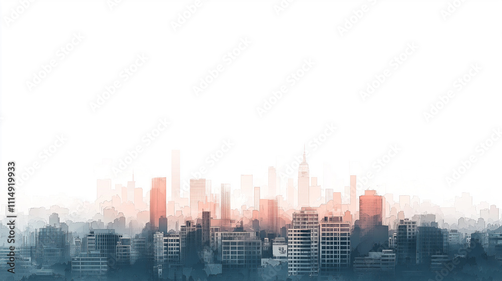 Obraz premium 都市景観のイラスト背景素材