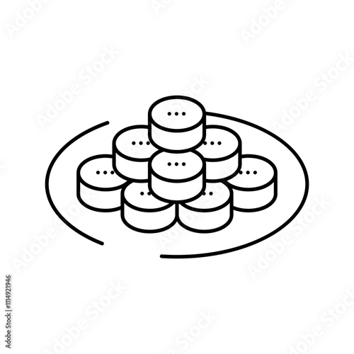 kimbap rolls korean cuisine line icon vector. kimbap rolls korean cuisine sign. isolated contour symbol black illustration