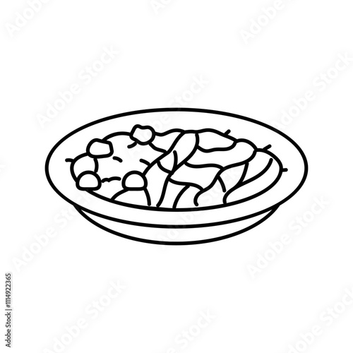 jjajangmyeon korean cuisine line icon vector. jjajangmyeon korean cuisine sign. isolated contour symbol black illustration