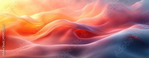 Wallpaper Mural Abstract Digital Artwork with Flowing Lines and Ethereal Light Effects in Soft Pastels Torontodigital.ca