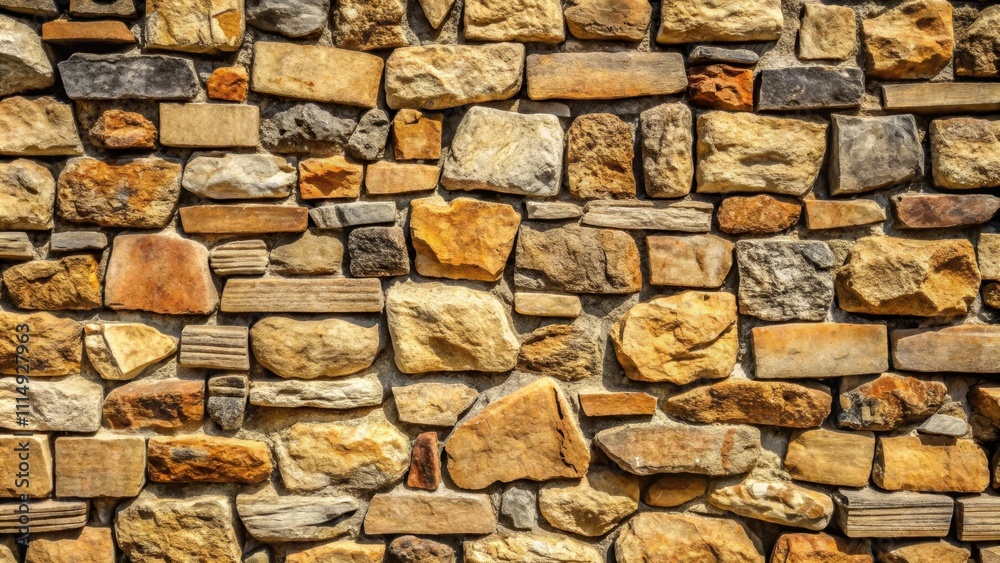 Fototapeta premium Stone wall background texture made of rough and weathered stones, structure, ancient, architecture, solid, vintage