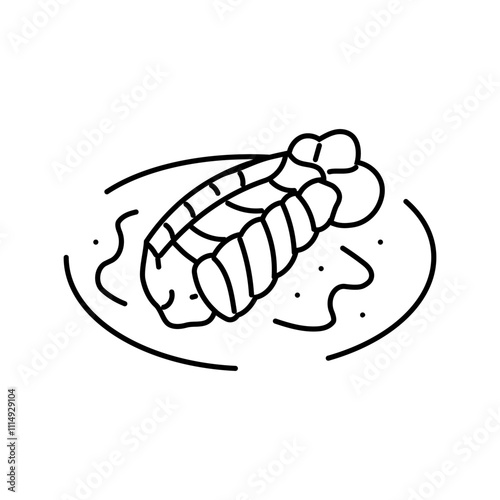 lobster dish sea cuisine line icon vector. lobster dish sea cuisine sign. isolated contour symbol black illustration