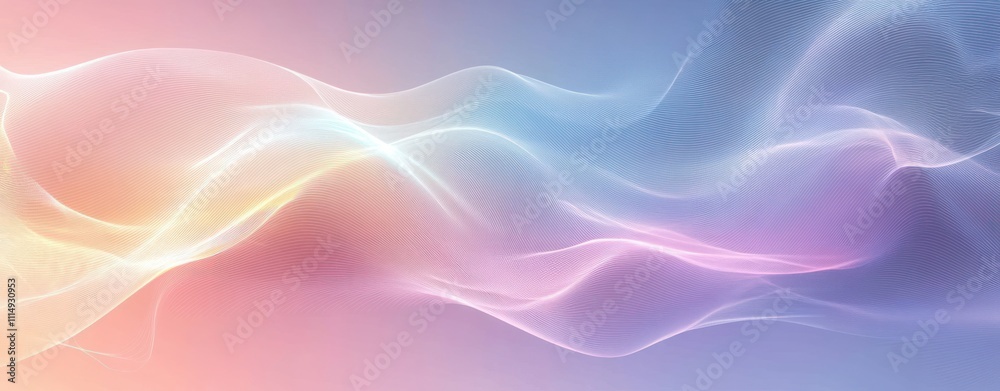 Fototapeta premium Abstract Digital Artwork with Soft Pastel Lines and Ethereal Light Effects