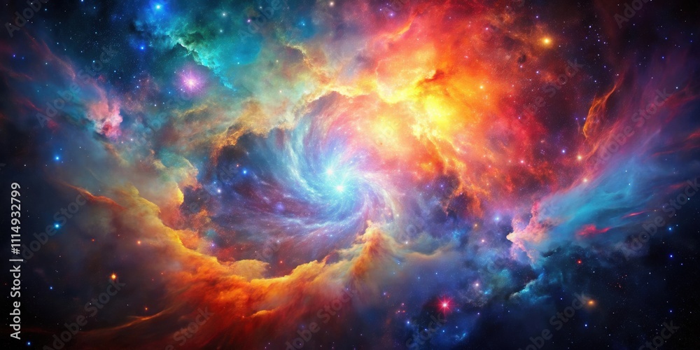 Fototapeta premium A mesmerizing and colorful nebula in deep space, Galaxy, stars, universe, astronomy, cosmic