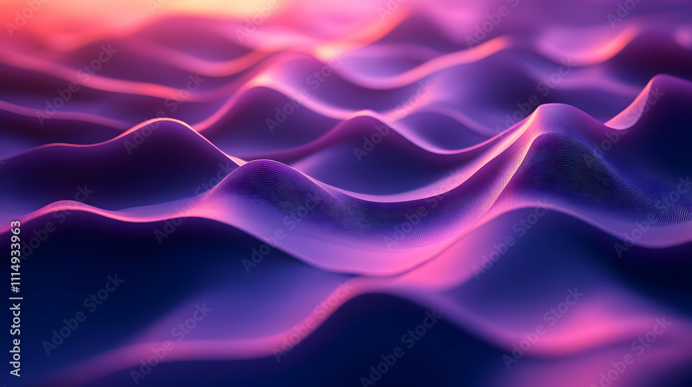 Obraz premium Abstract 3D Purple Pink Wave Background
