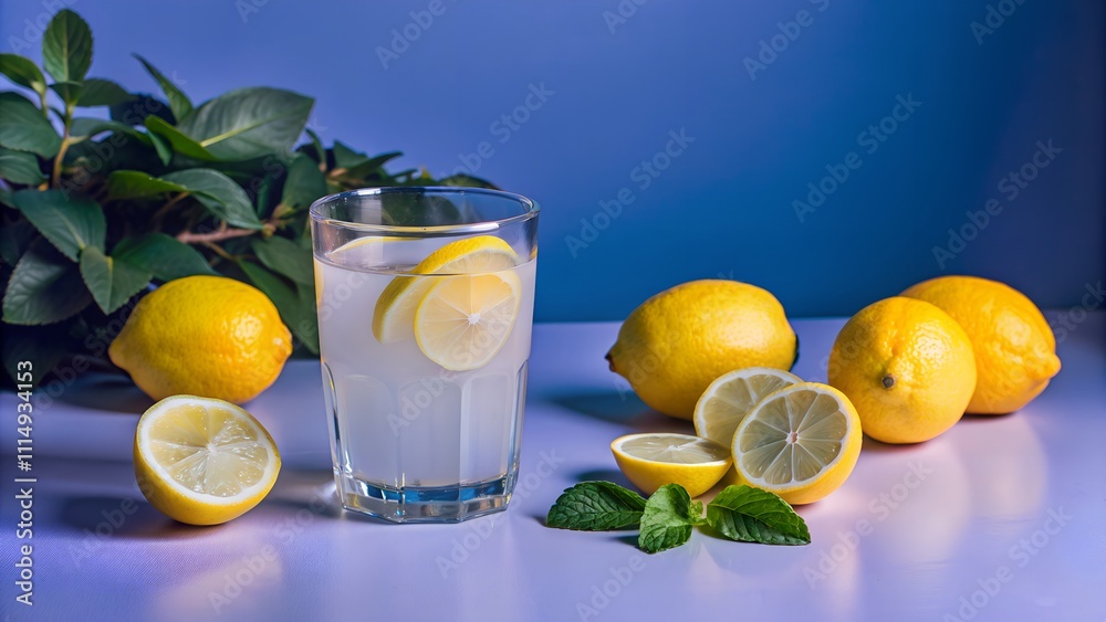Fototapeta premium lemon juice in studio background with high detailing