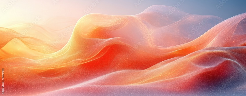 Fototapeta premium Abstract Digital Artwork Minimalistic Flowing Lines Soft Pastels Light Effects