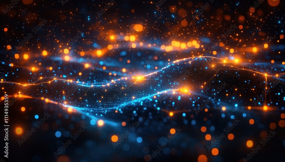 Obraz premium Blockchain Digital Asset Network for Interconnected Token Ecosystem Fluidity and Versatility