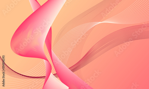 pink yellow peach business lines color wave curves with soft gradient abstract background