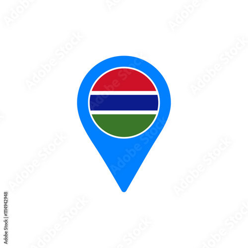 Free Download Gambia location pin with national flag design vector illustration - GFXLoad
