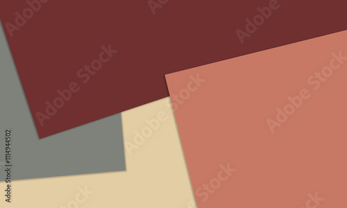 A simple yet striking geometric abstract background in warm and cool tones. Overlapping shapes create a dynamic composition with a modern feel.