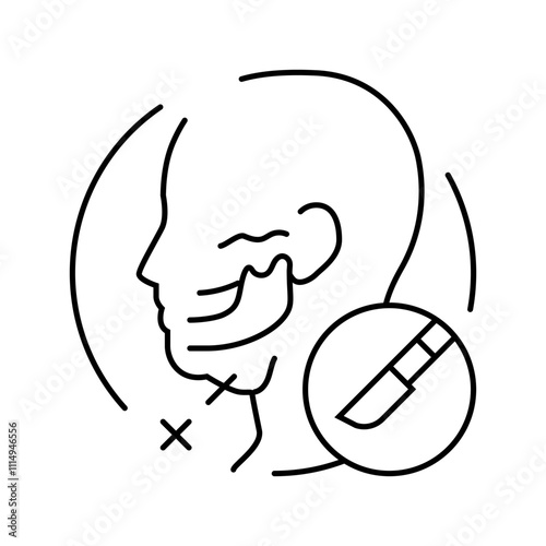 genioplasty surgery line icon vector. genioplasty surgery sign. isolated contour symbol black illustration