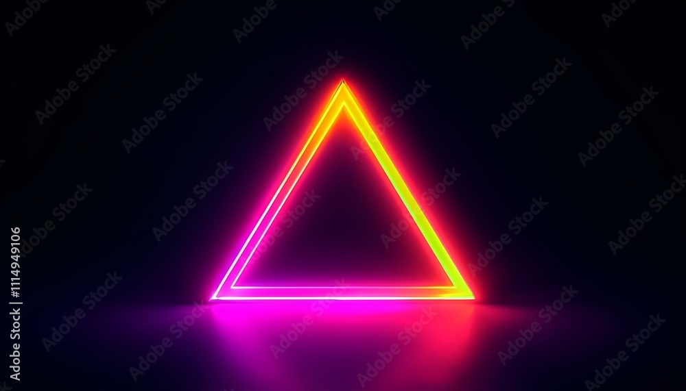 bright neon triangle with a gradient glow in darkness bright neon triangle with a gradient glow in darkness