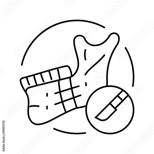 mandibular osteotomy surgery line icon vector. mandibular osteotomy surgery sign. isolated contour symbol black illustration