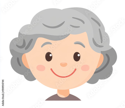 A cute grandma clipart logo-style vector illustration