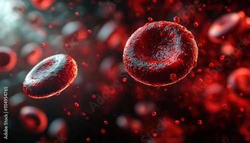 Red Blood Cells Flowing Through Human Veins 3D Illustration