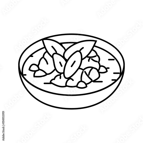 green curry thai cuisine line icon vector. green curry thai cuisine sign. isolated contour symbol black illustration
