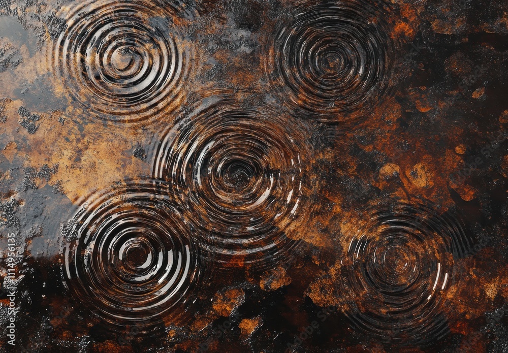 Calm Water Surface with Circular Ripples and Abstract Brown Texture, Creating a Serene Reflection in Nature Perfect for Backgrounds and Artistic Displays Calm Water Surface with Circular Ripples and Abstract Brown Texture, Creating a Serene Reflection in Nature Perfect for Backgrounds and Artistic Displays