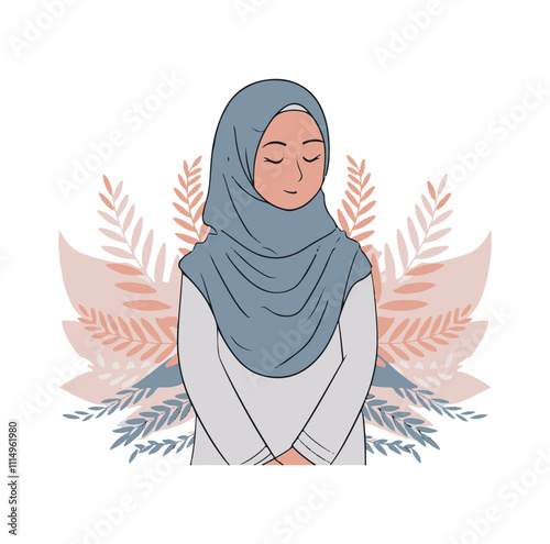 illustration of a muslim girl