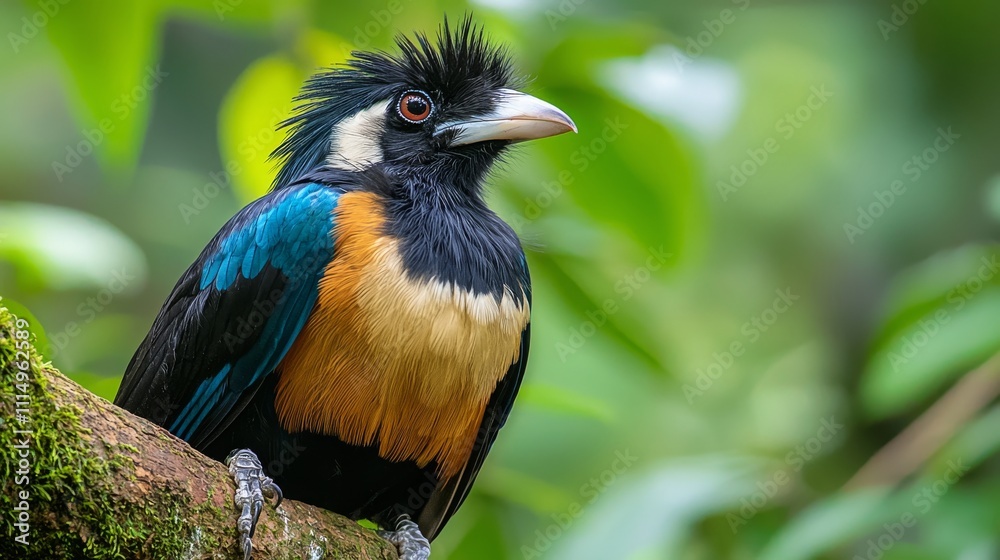 Vibrant Magpie Bird Close-Up in Lush Taiwan Forest Vibrant Magpie Bird Close-Up in Lush Taiwan Forest