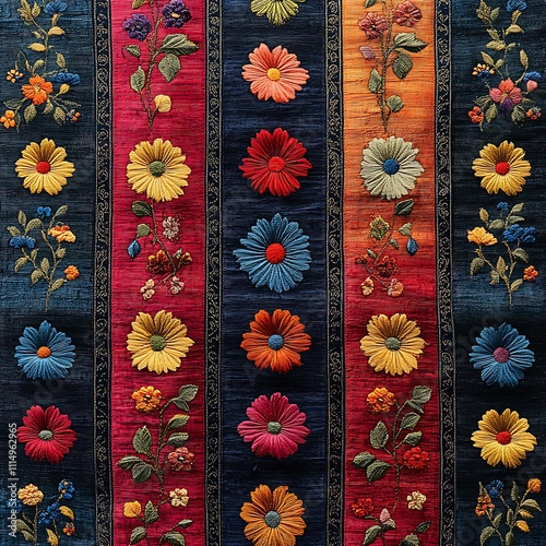 Kira Pattern - A woven fabric pattern used in Bhutan’s national dress, featuring intricate designs.  photo